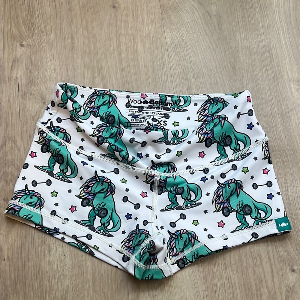 Wodbottom Women’s Spandex Shorts Unicorn Dinosaur